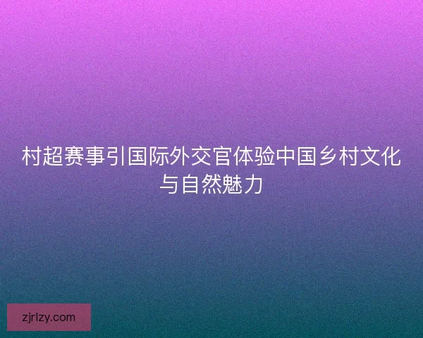 村超赛事引国际外交官体验中国乡村文化与自然魅力