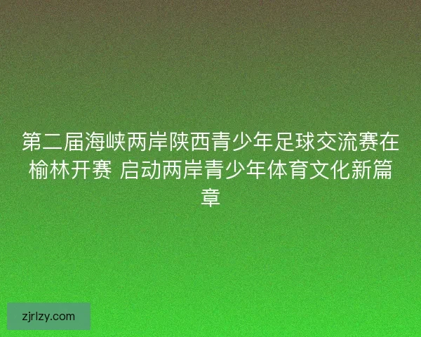 第二届海峡两岸陕西青少年足球交流赛在榆林开赛 启动两岸青少年体育文化新篇章